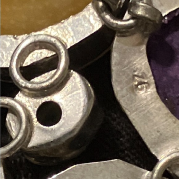 Shiva Eye Operculum (Gomti Chakra) Moonstone & Purple Agate 925 Silver Bracelet - Picture 4 of 9